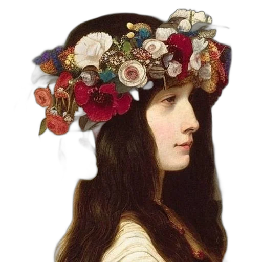 hat, crown, jewelry, face, oil painting, photorealistic, fantasy art, dark transparent PNG cut-out