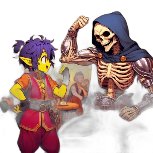 concept art, fantasy art, pixel art, comic book art, fire, rustic, tavern, character transparent PNG cut-out