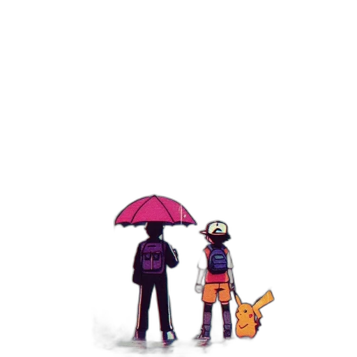umbrella, robot, staff, animal, pixel art, concept art, watercolor, comic book art transparent PNG cut-out