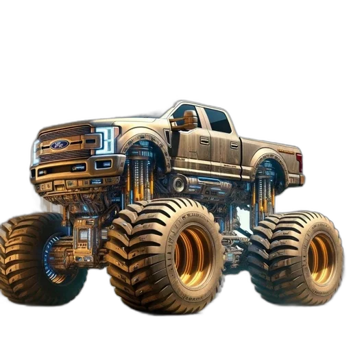 car, weapon, robot, concept art, 3d render, immense, futuristic, truck transparent PNG cut-out