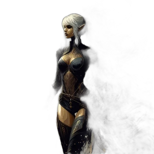 robot, dress, mask, concept art, fantasy art, comic book art, cyberpunk, outer space transparent PNG cut-out