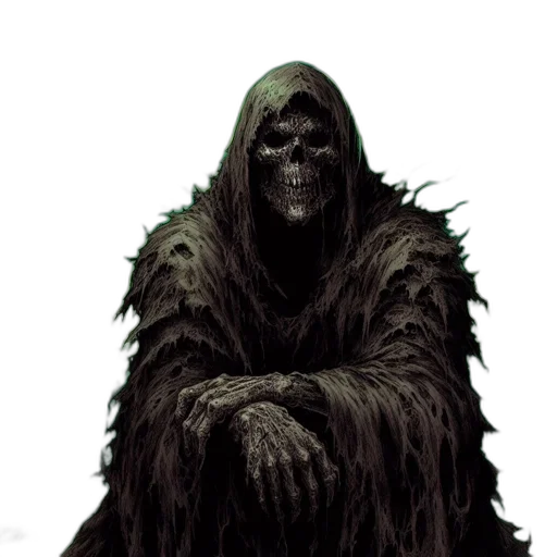 creature, mask, face, staff, concept art, fantasy art, comic book art, photorealistic transparent PNG cut-out