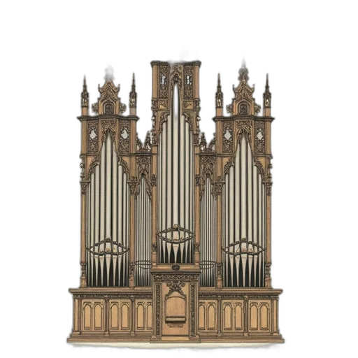crown, furniture, 3d render, concept art, cover, organ, encyclopedia, featuring transparent PNG cut-out