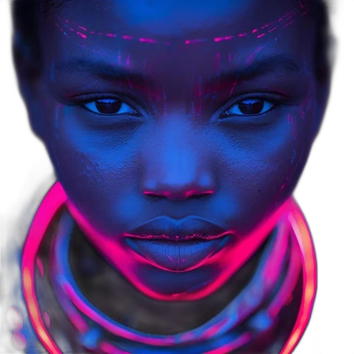 face, mask, robot, jewelry, photorealistic, cyberpunk, 3d render, concept art transparent PNG cut-out