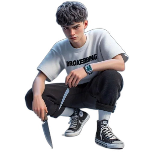 jacket, weapon, shoes, staff, photorealistic, concept art, cyberpunk, vaporwave transparent PNG cut-out