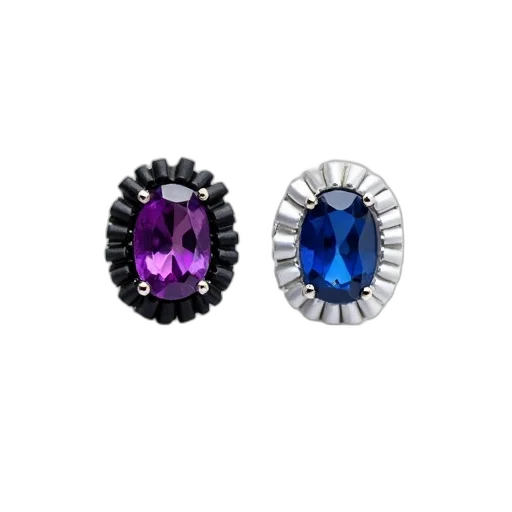 jewelry, crown, black, earring, purple, gemstone, silver, blue transparent PNG cut-out
