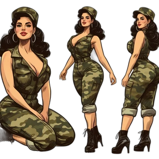 dress, concept art, comic book art, cartoon, pixel art, earth tones, green, three transparent PNG cut-out