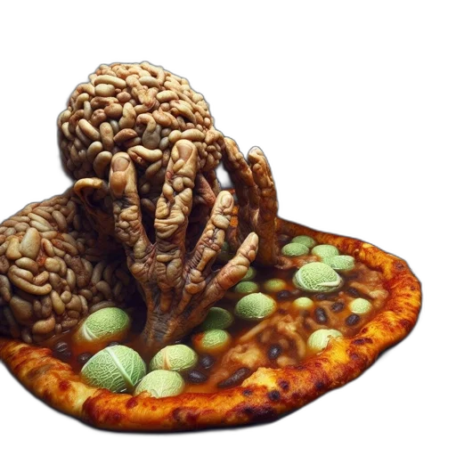 food, crown, hat, 3d render, photorealistic, concept art, deteriorating, bathroom transparent PNG cut-out