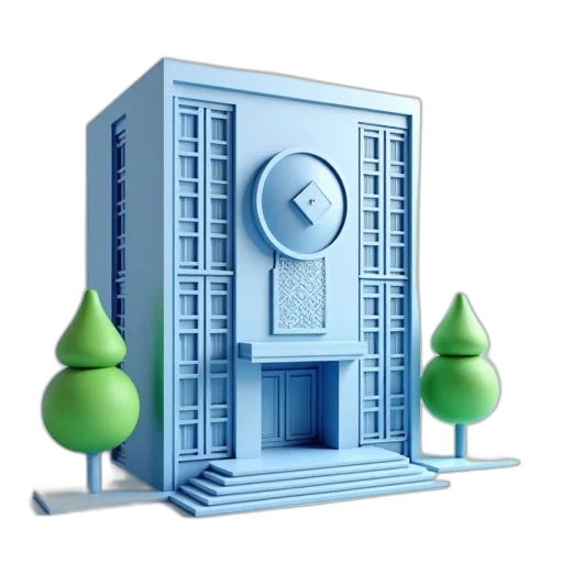 building, furniture, 3d render, concept art, photorealistic, rendering, modern, blue transparent PNG cut-out