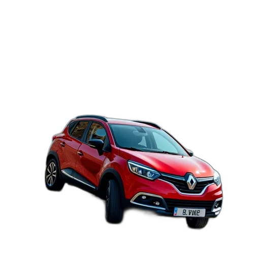 car, 3d render, photorealistic, red, renault, parked, rocky, cliff transparent PNG cut-out