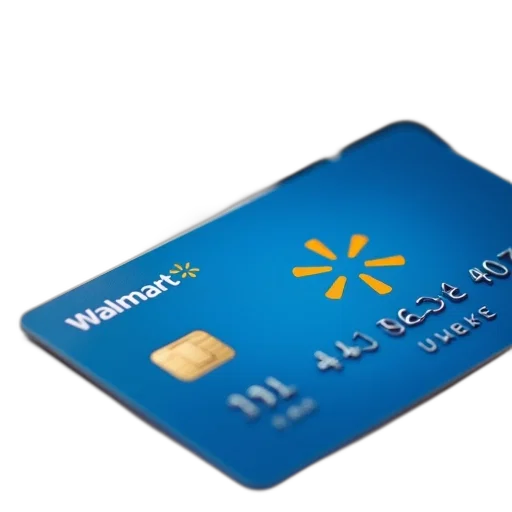 blue, walmart, credit, card, sitting, next, keyboard transparent PNG cut-out