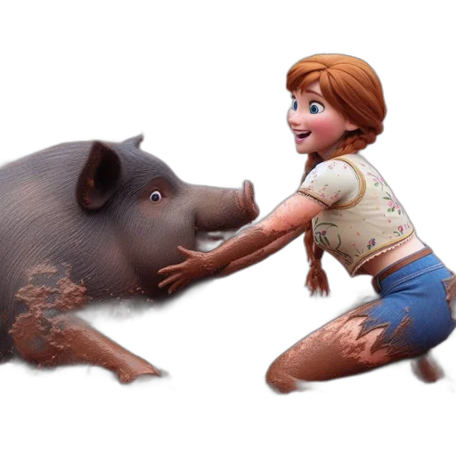 animal, creature, concept art, 3d render, photorealistic, forest, animated, girl transparent PNG cut-out
