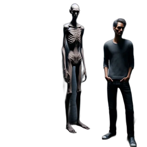 creature, robot, staff, concept art, 3d render, photorealistic, fantasy art, dark transparent PNG cut-out