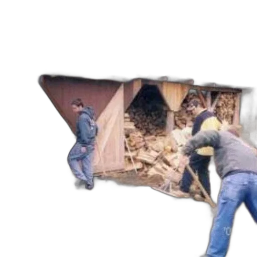 furniture, weapon, fire, people, working, outside, wooden, shed transparent PNG cut-out