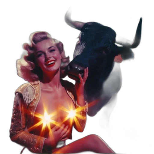 animal, jewelry, concept art, neon lights, fire, woman, smiles, beside transparent PNG cut-out