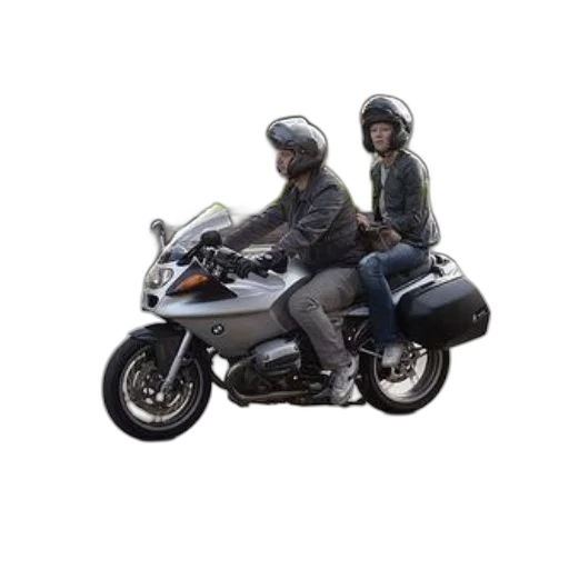 jacket, concept art, 3d render, photorealistic, two, people, riding, bmw transparent PNG cut-out