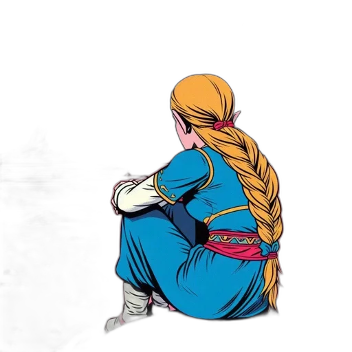 jacket, crown, hair, concept art, comic book art, pixel art, anime, blonde-haired transparent PNG cut-out