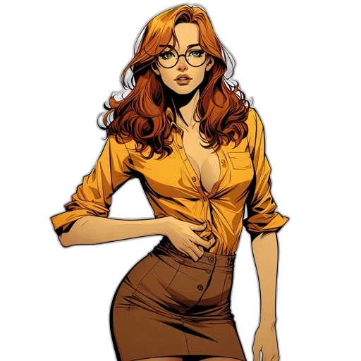 dress, staff, comic book art, concept art, cartoon, pixel art, earth tones, golden transparent PNG cut-out