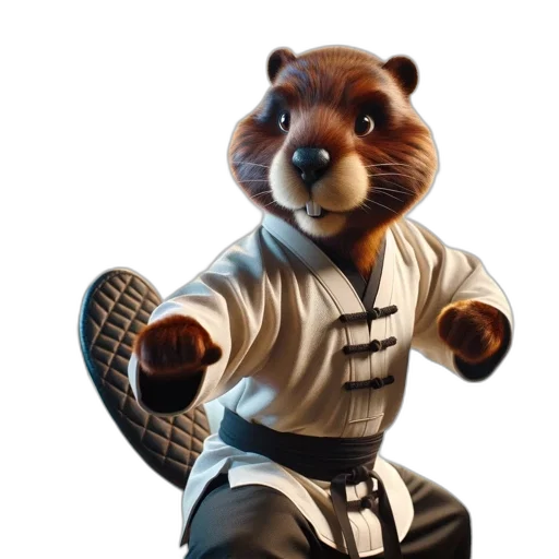 staff, animal, concept art, 3d render, photorealistic, pixel art, anthropomorphic, beaver transparent PNG cut-out