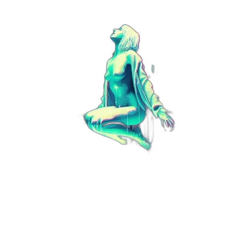 robot, creature, jacket, mask, pixel art, concept art, vaporwave, watercolor transparent PNG cut-out