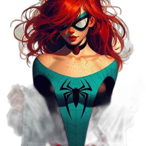 mask, dress, comic book art, concept art, fantasy art, pixel art, red, green transparent PNG cut-out