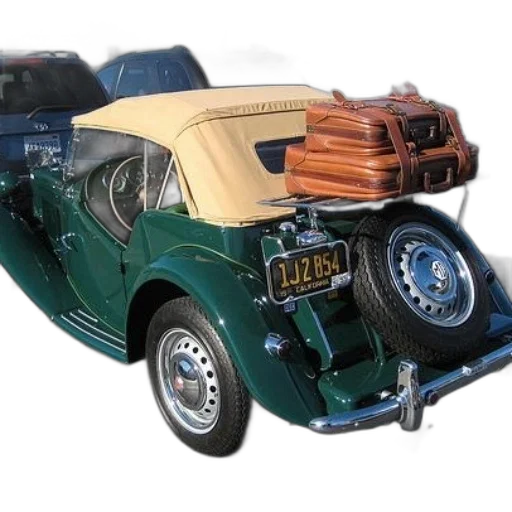 car, 3d render, photorealistic, green, classic, beige, convertible, top transparent PNG cut-out
