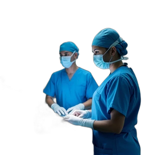 staff, two, hospital, workers transparent PNG cut-out