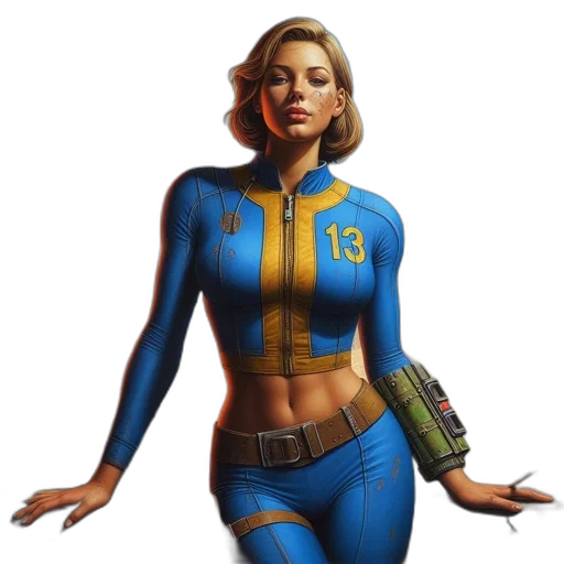 robot, jacket, concept art, comic book art, pixel art, fantasy art, blue, female transparent PNG cut-out