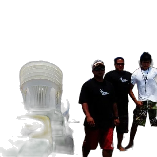 bottle, 3d render, underwater, outer space, three, men, stand, beach transparent PNG cut-out