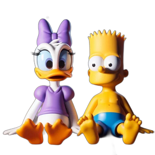 3d render, cartoon, concept art, pixel art, underwater, two, characters, resembling transparent PNG cut-out