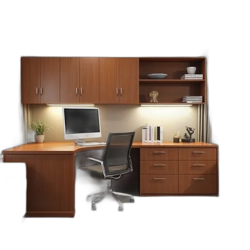 furniture, staff, 3d render, photorealistic, earth tones, modern, office, space transparent PNG cut-out