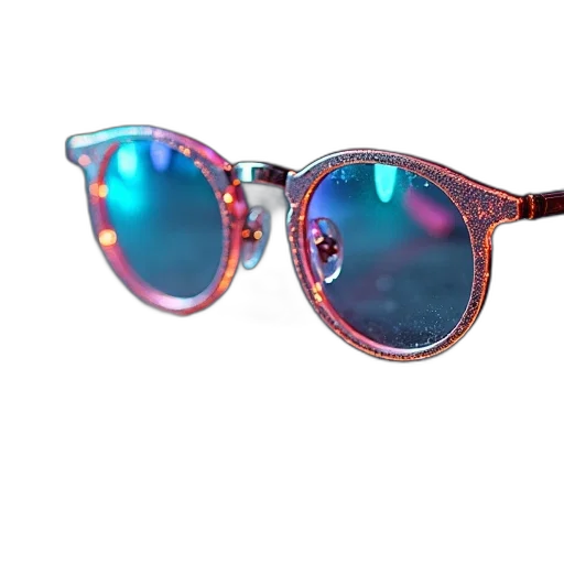 3d render, vaporwave, pastel, silver, aurora, metal, eyeglasses transparent PNG cut-out