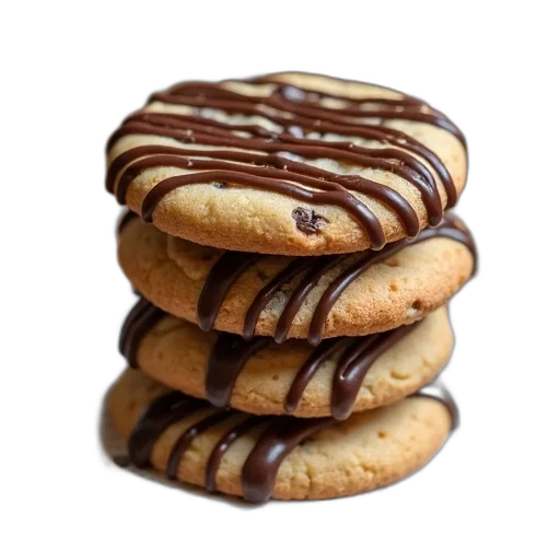 food, photorealistic, 3d render, stack, chocolate, chip, cookies, visible transparent PNG cut-out