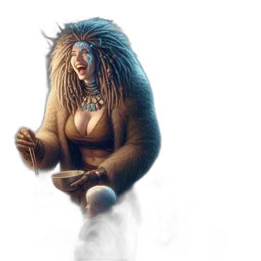 creature, hair, animal, concept art, fantasy art, 3d render, photorealistic, fire transparent PNG cut-out