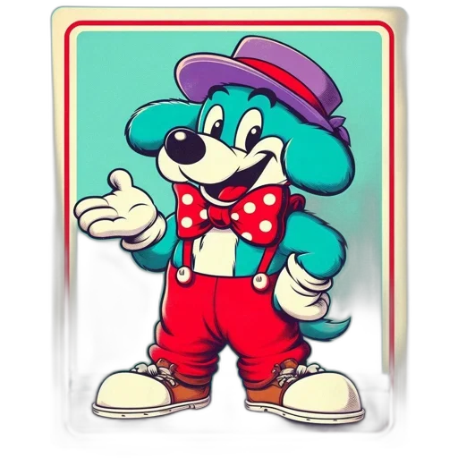 staff, hat, animal, cartoon, 3d render, concept art, pixel art, animated transparent PNG cut-out