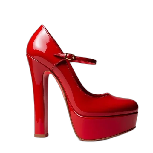 shoes, 3d render, photorealistic, red transparent PNG cut-out