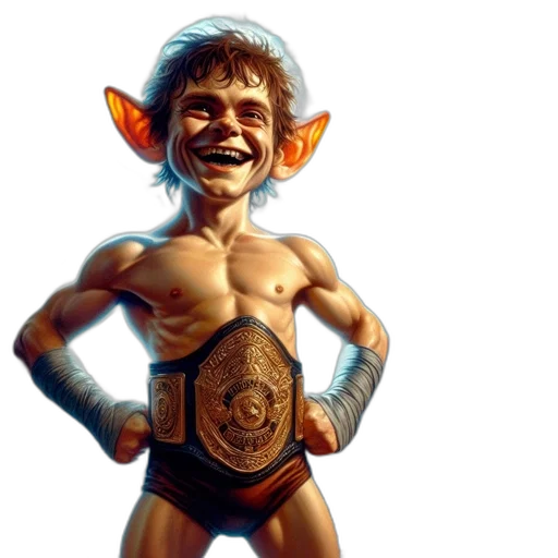 concept art, fantasy art, 3d render, photorealistic, anthropomorphic, creature, stands, wrestling transparent PNG cut-out