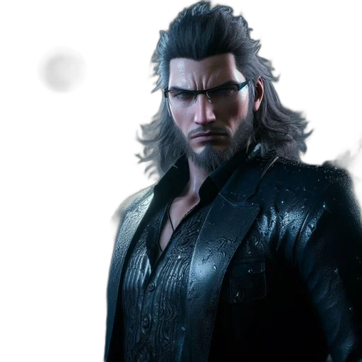 jacket, concept art, fantasy art, 3d render, photorealistic, man, long, hair transparent PNG cut-out