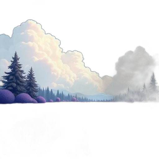 concept art, pixel art, fantasy art, watercolor, fog, snow, forest, outer space transparent PNG cut-out