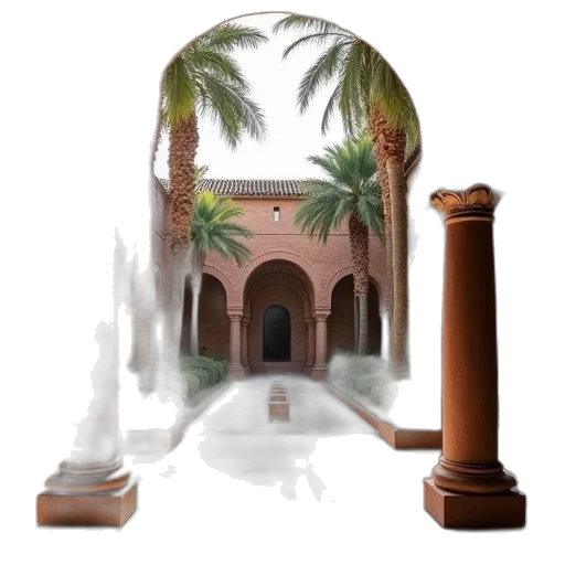 building, umbrella, furniture, photorealistic transparent PNG cut-out