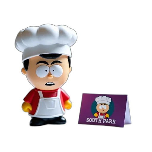 food, staff, 3d render, concept art, cartoon, small, figurine, chef transparent PNG cut-out