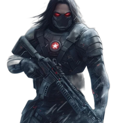 weapon, concept art, comic book art, fantasy art, cyberpunk, red, figure, eyes transparent PNG cut-out