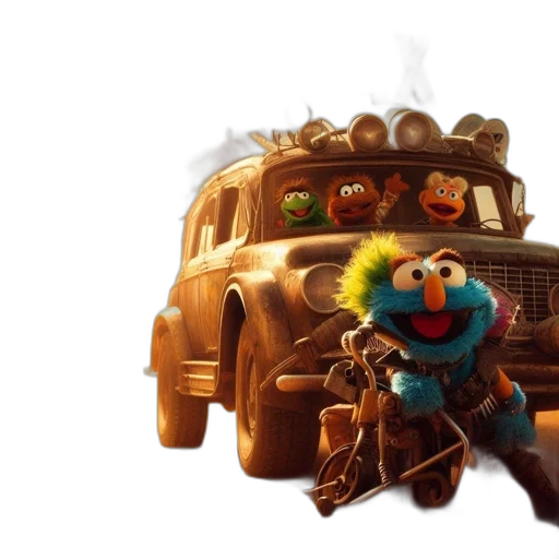car, concept art, 3d render, blend, mad, max, sesame, street transparent PNG cut-out