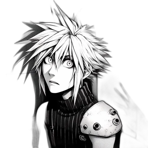 mask, robot, creature, comic book art, cartoon, fantasy art, anime, monochrome transparent PNG cut-out