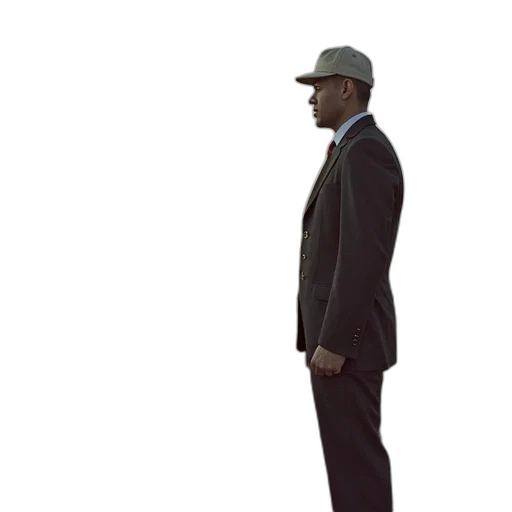 hat, staff, jacket, face transparent PNG cut-out