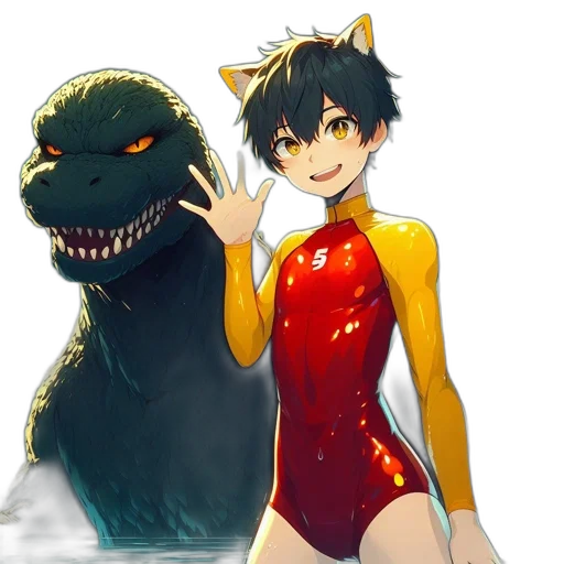 dragon, creature, dress, animal, concept art, anime, fantasy art, pixel art transparent PNG cut-out