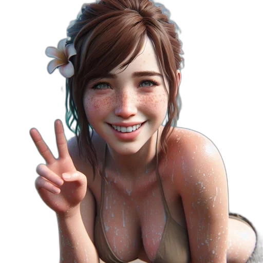face, dress, robot, photorealistic, 3d render, concept art, fantasy art, sunny transparent PNG cut-out