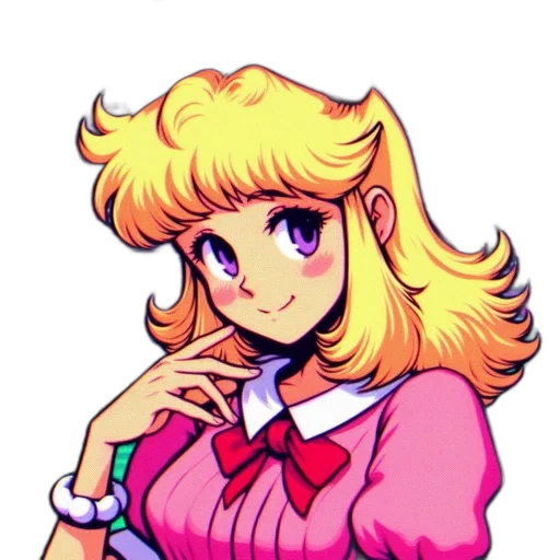 dress, staff, jacket, face, pixel art, vaporwave, anime, cartoon transparent PNG cut-out