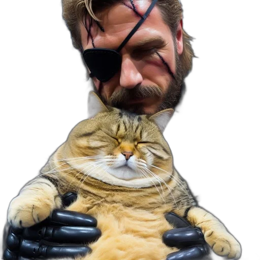 animal, weapon, concept art, cyberpunk, comic book art, photorealistic, man, wearing transparent PNG cut-out