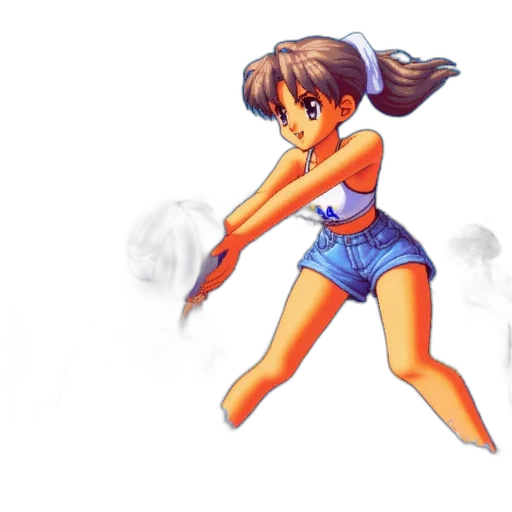 weapon, pixel art, anime, concept art, vaporwave, fire, fog, animated transparent PNG cut-out